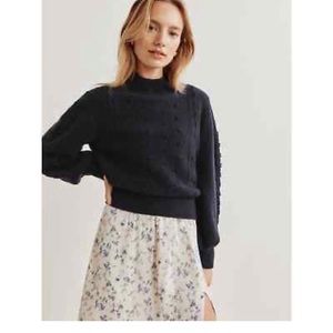 Reformation Wool Navy Sweater